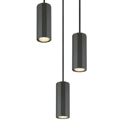 Globo - Lampadario a sospensione con filo 3xGU10/25W/230V nero