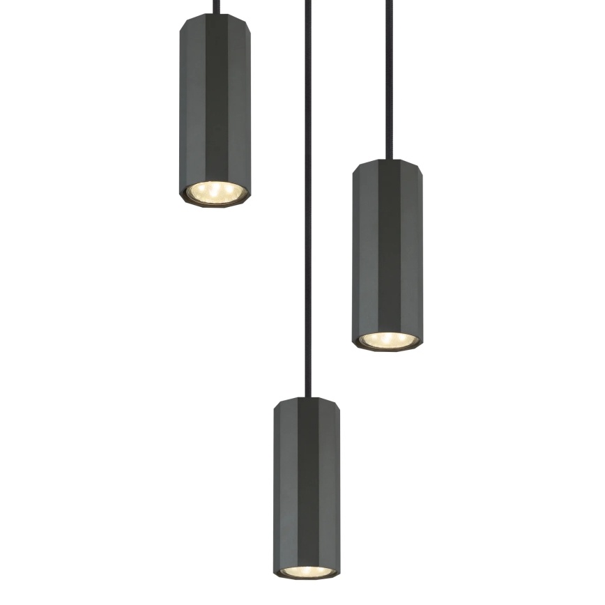 Globo - Lampadario a sospensione con filo 3xGU10/25W/230V nero