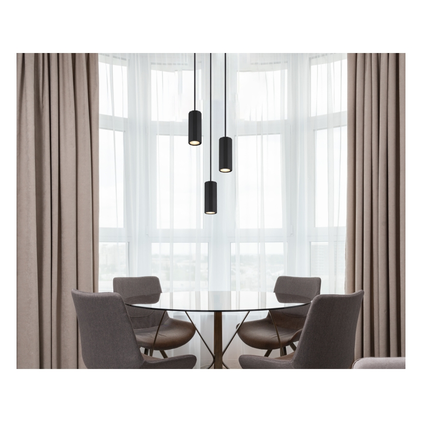 Globo - Lampadario a sospensione con filo 3xGU10/25W/230V nero