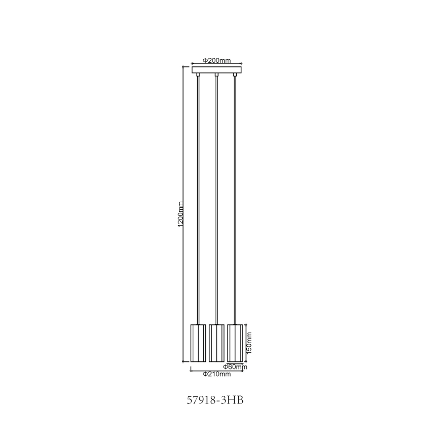 Globo - Lampadario a sospensione con filo 3xGU10/25W/230V nero