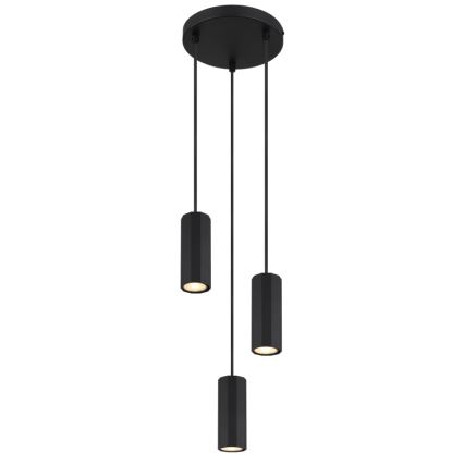 Globo - Suspension filaire 3xGU10/25W/230V noir