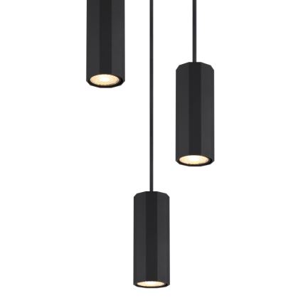 Globo - Suspension filaire 3xGU10/25W/230V noir