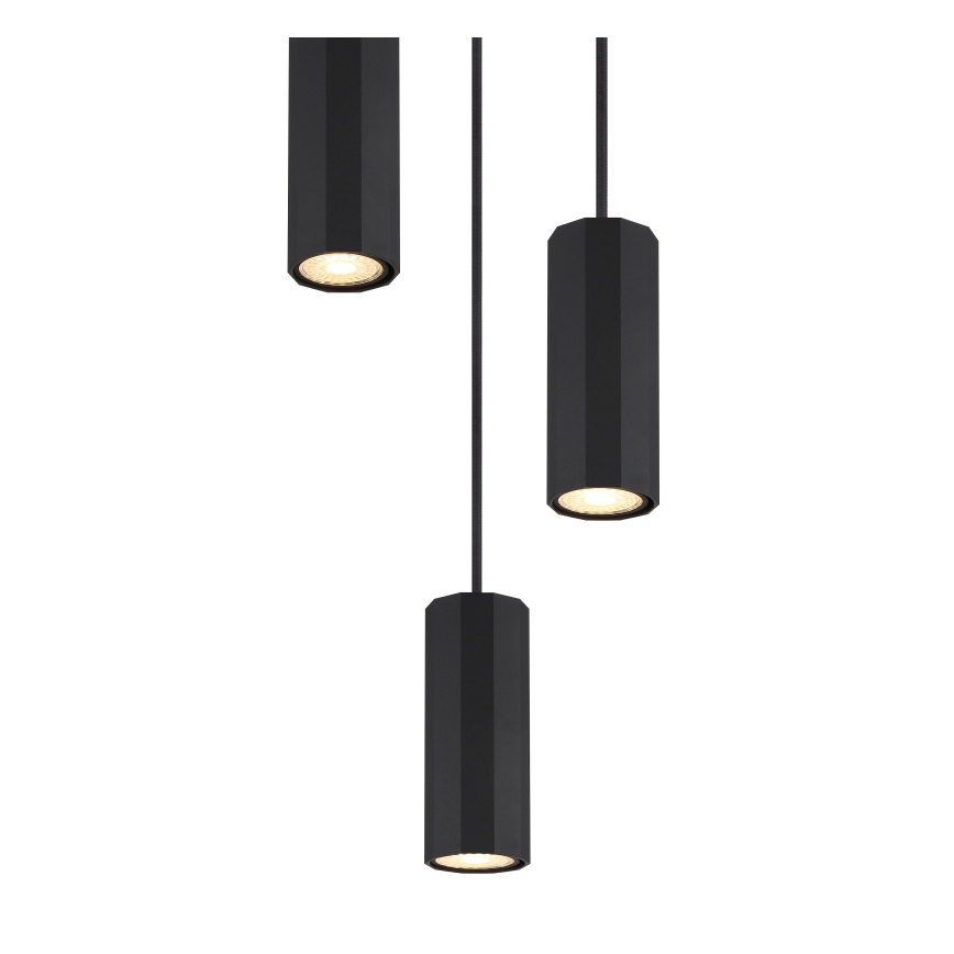 Globo - Suspension filaire 3xGU10/25W/230V noir