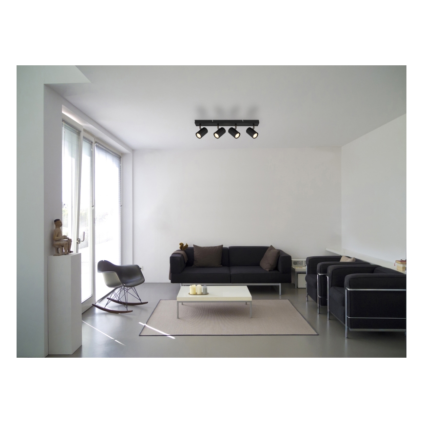 Globo - Faretto 4xGU10/25W/230V nero