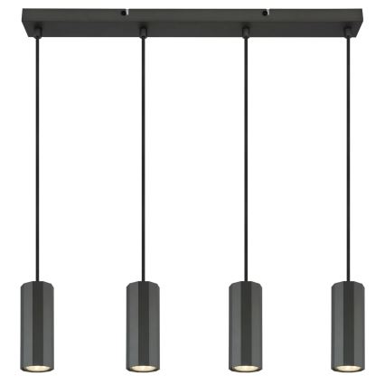 Globo - Suspension filaire 4xGU10/25W/230V noir