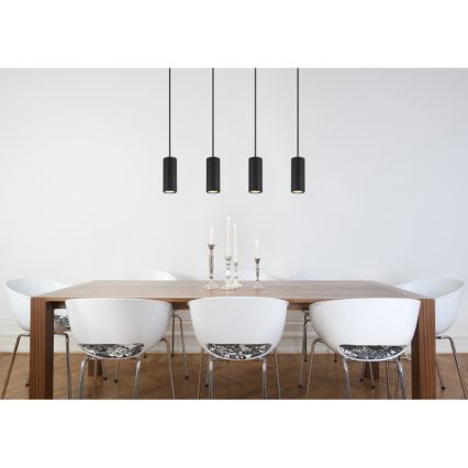 Globo - Suspension filaire 4xGU10/25W/230V noir