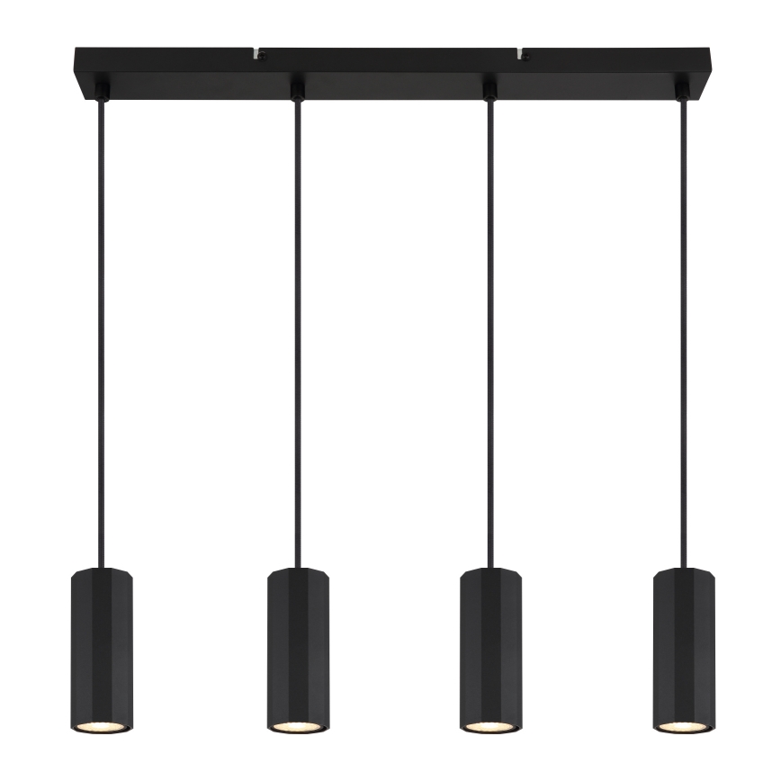 Globo - Suspension filaire 4xGU10/25W/230V noir