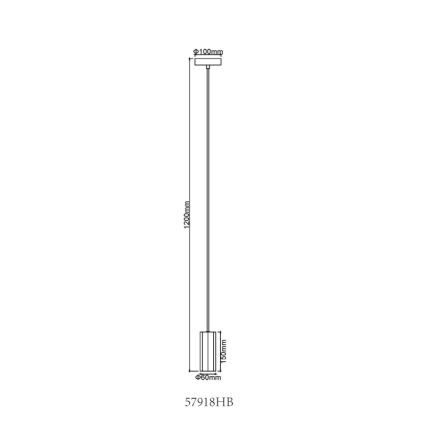 Globo - Suspension filaire 1xGU10/25W/230V noir