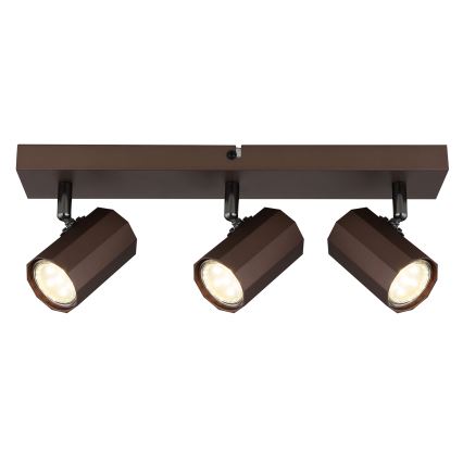 Globo - Faretto 3xGU10/25W/230V marrone