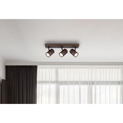 Globo - Spot 3xGU10/25W/230V marron