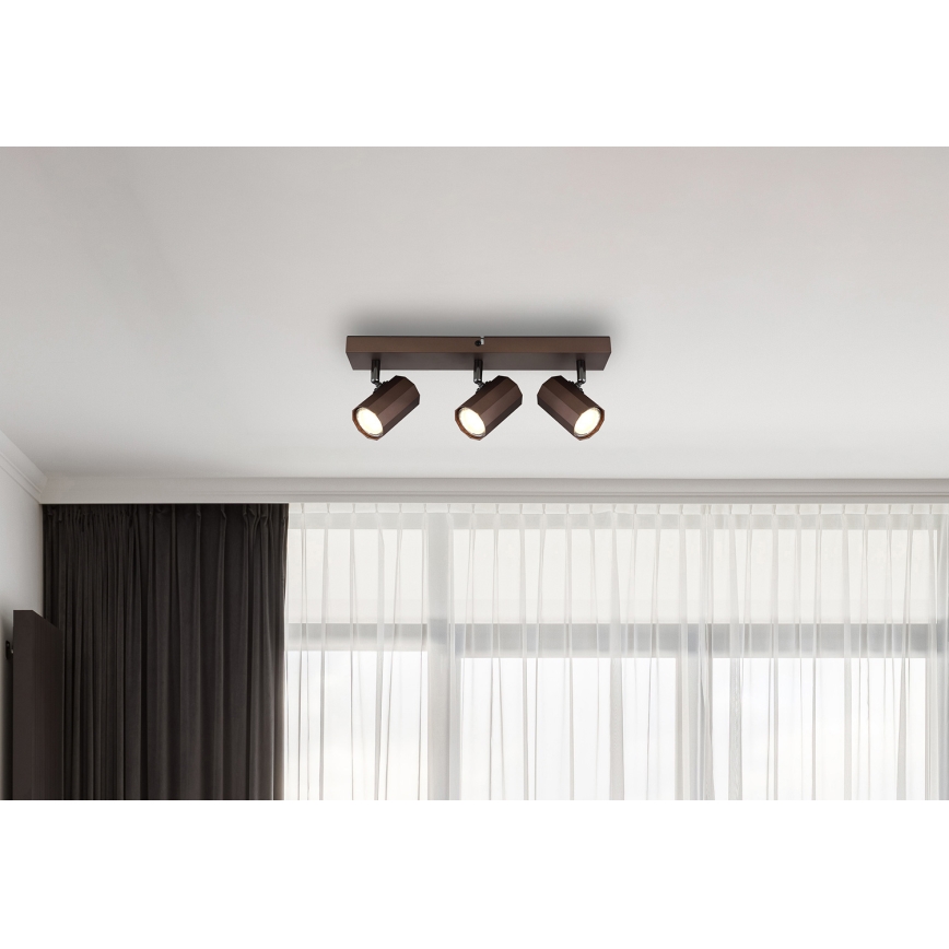 Globo - Spot 3xGU10/25W/230V marron