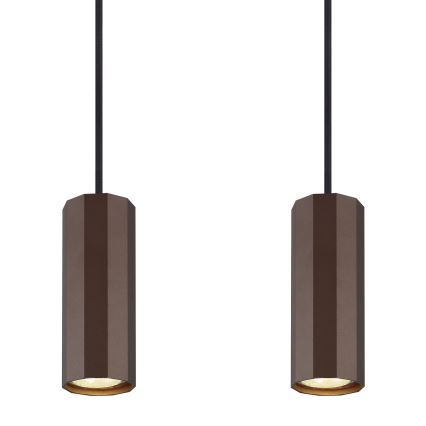 Globo - Lampadario a sospensione con filo 4xGU10/25W/230V marrone