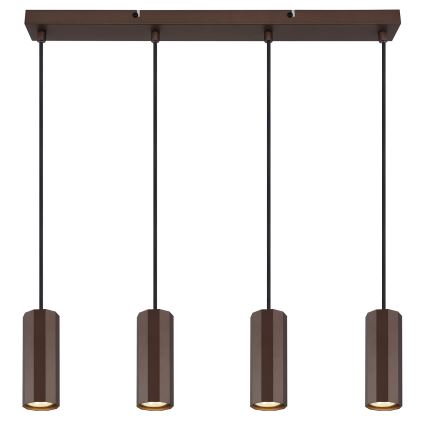 Globo - Lampadario a sospensione con filo 4xGU10/25W/230V marrone