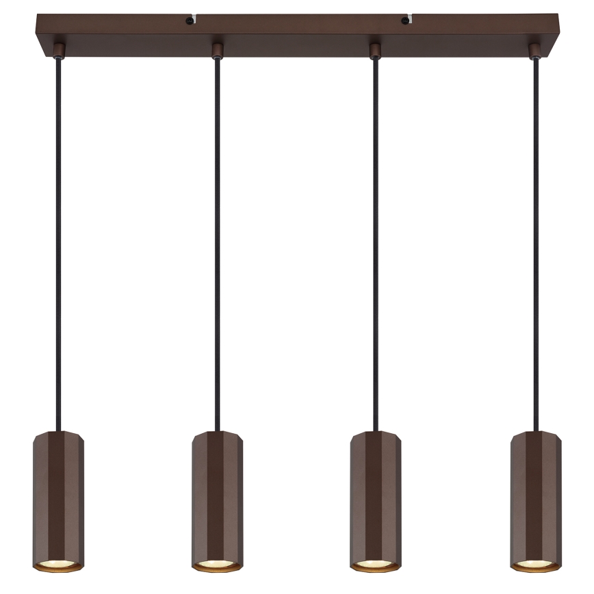 Globo - Lampadario a sospensione con filo 4xGU10/25W/230V marrone