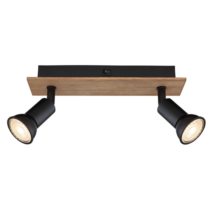 Globo - Luce Spot 2xGU10/35W/230V legno/nero