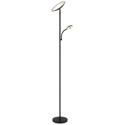 Globo - Lampadaire à intensité variable LED/20W/230V+ LED/5W 3000/4000/6500K noir