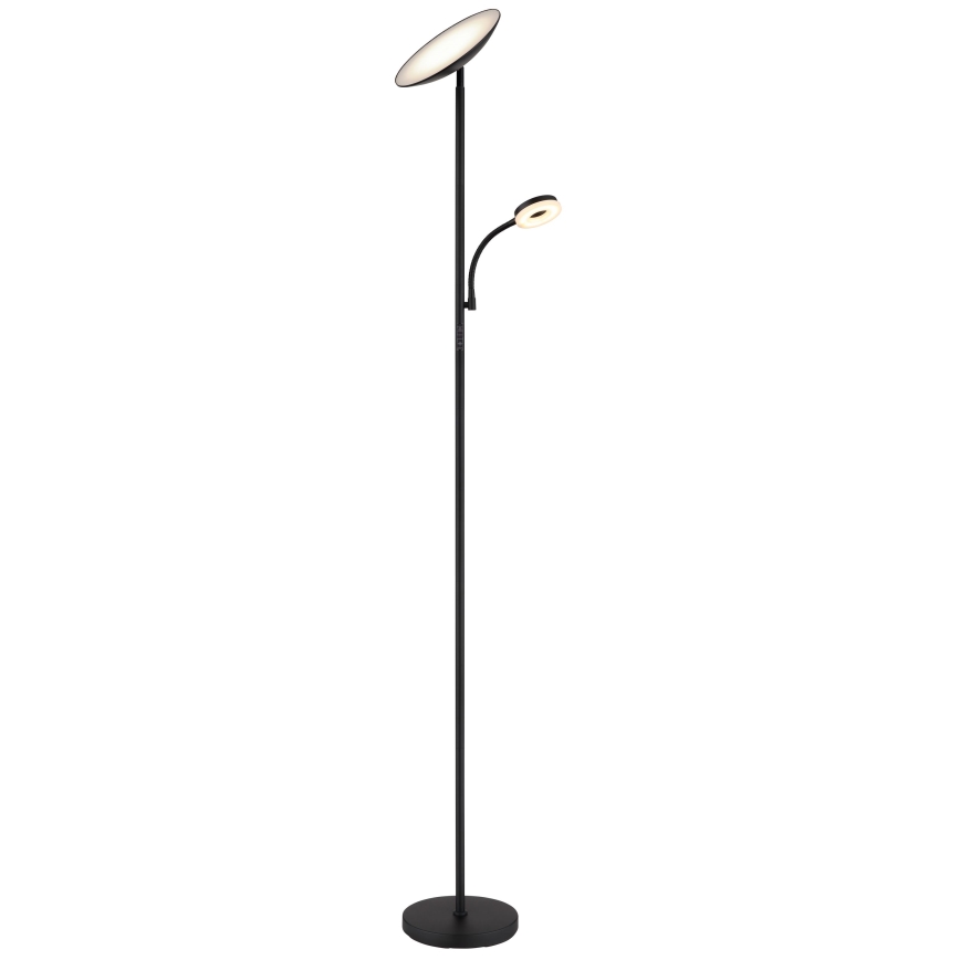 Globo - Lampadaire à intensité variable LED/20W/230V+ LED/5W 3000/4000/6500K noir