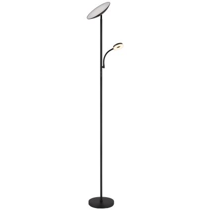 Globo - Lampadaire à intensité variable LED/20W/230V+ LED/5W 3000/4000/6500K noir