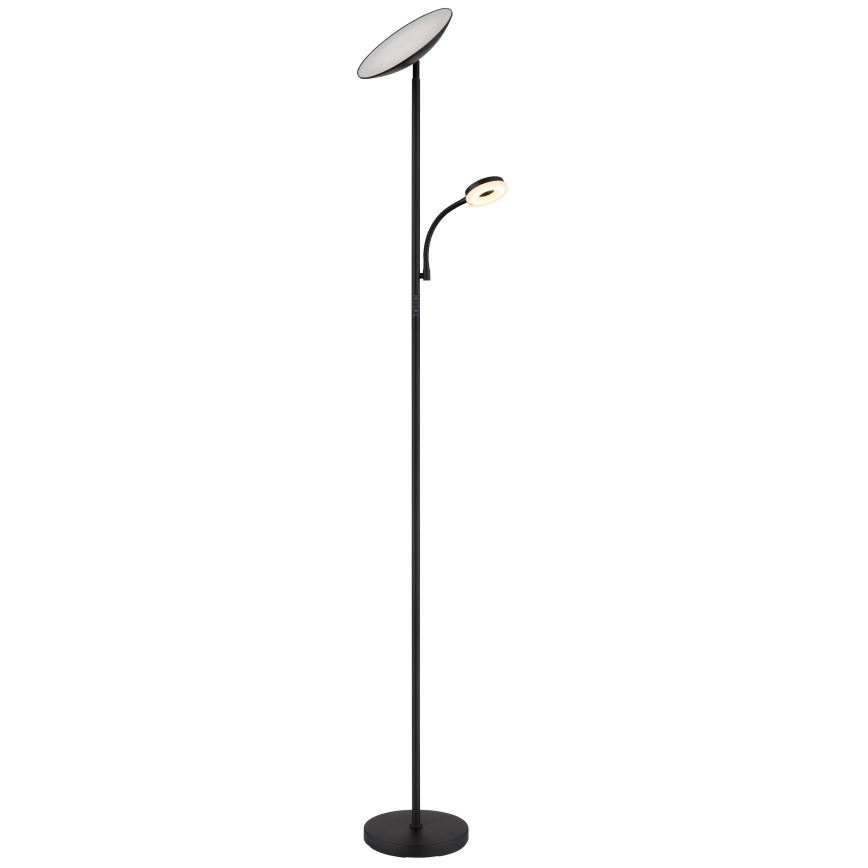 Globo - Lampadaire à intensité variable LED/20W/230V+ LED/5W 3000/4000/6500K noir