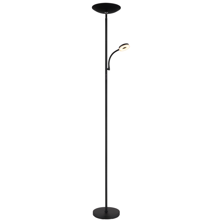 Globo - Lampadaire à intensité variable LED/20W/230V+ LED/5W 3000/4000/6500K noir