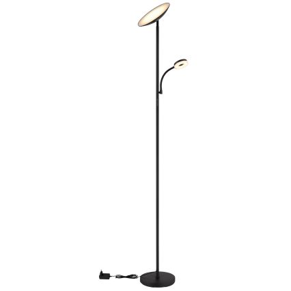 Globo - Lampadaire à intensité variable LED/20W/230V+ LED/5W 3000/4000/6500K noir
