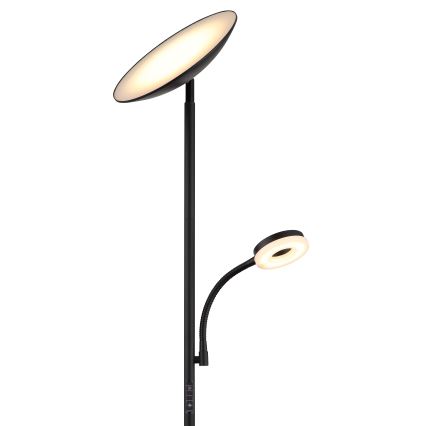 Globo - Lampadaire à intensité variable LED/20W/230V+ LED/5W 3000/4000/6500K noir