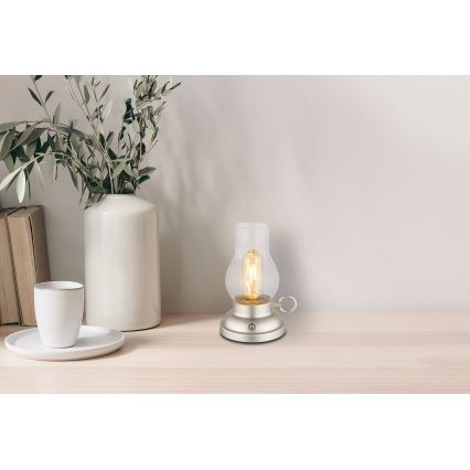 Globo - Lampe de bureau tactile LED dimmable rechargeable LED/1W/3,7V 1200 mAh chrome mat