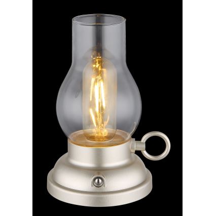 Globo - Lampe de table tactile rechargeable et à intensité variable LED/1W/3,7V 1200 mAh chrome mat