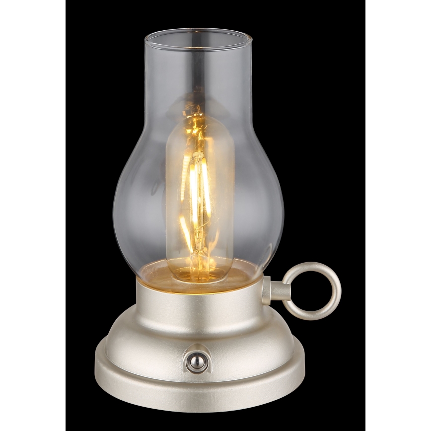 Globo - Lampe de table tactile rechargeable et à intensité variable LED/1W/3,7V 1200 mAh chrome mat
