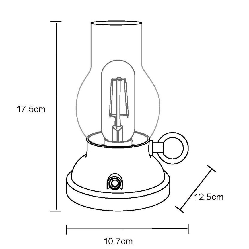 Globo - Lampe de table tactile rechargeable et à intensité variable LED/1W/3,7V 1200 mAh chrome mat