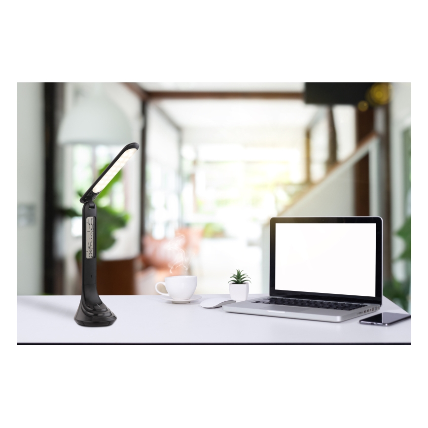 Globo - Lampe de table à intensité variable rechargeable avec un écran LED/4W/230V 2200 mAh noir