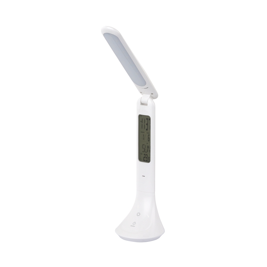 Globo - Lampe de bureau rechargeable LED à intensité variable avec affichage LED/4W/230V 2200 mAh blanche