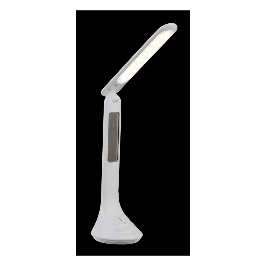 Globo - Lampe de bureau rechargeable LED à intensité variable avec affichage LED/4W/230V 2200 mAh blanche