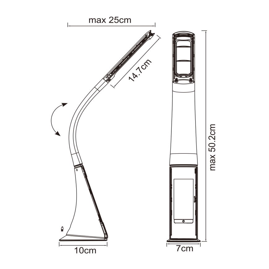 Globo - Lampe de table tactile dimmable à LED avec afficheur LED/6,5W/230V 3000/4500/5800K noire