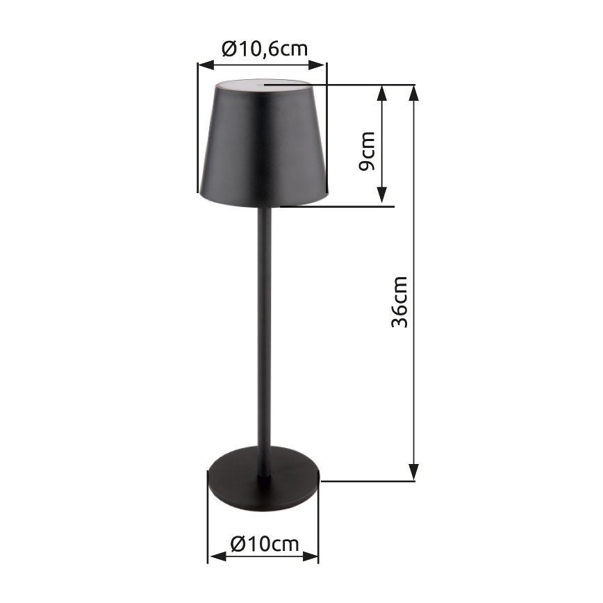 Globo - Lampada touch LED dimmerabile per esterni LED/3W/3,7V IP44 1800mAh + USB nero