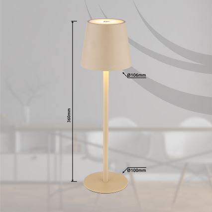 Globo - Lampada LED touch dimmerabile per esterni LED/3W/3,7V IP44 1800 mAh USB beige
