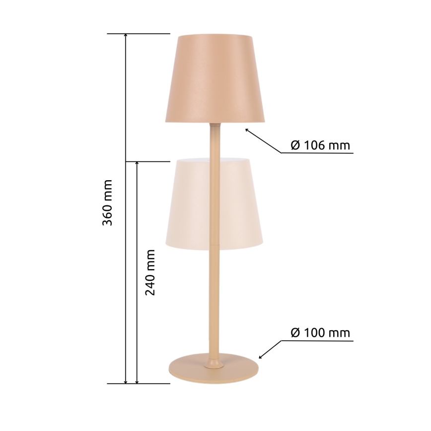 Globo - Lampada LED touch dimmerabile per esterni LED/3W/3,7V IP44 1800 mAh USB beige