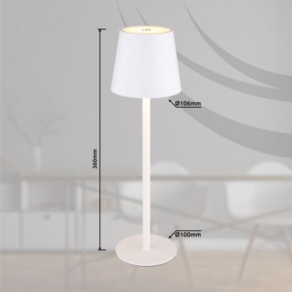 Globo - Lampe d'extérieur à intensité variable LED/3W/3,7V IP44 1800 mAh USB blanc