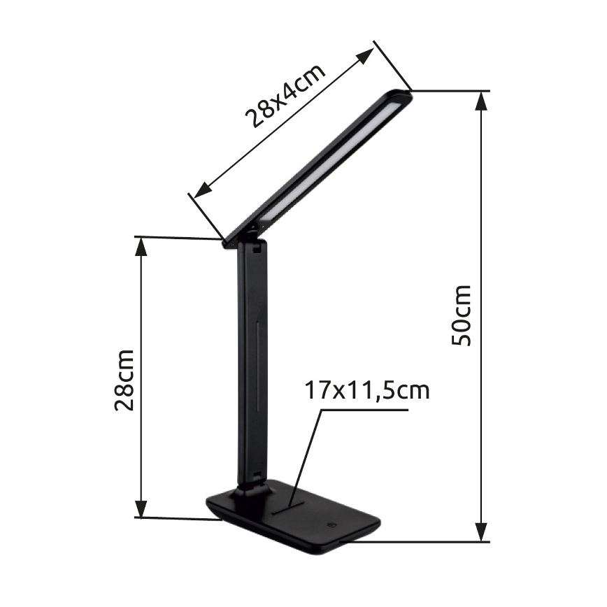 Globo - Dimmbare LED-Tischleuchte mit Touch-Funktion LED/5W/230V 2700/4000/6500K schwarz