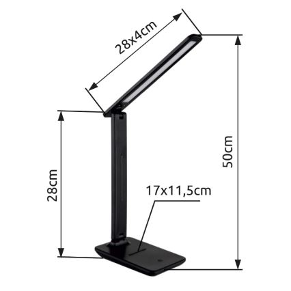 Globo - Lampe de table tactile LED dimmable LED/5W/230V 2700/4000/6500K noire