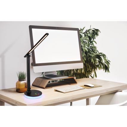 Globo - Lampe de table tactile RGBW à intensité variable LED/5W/230V + LED/2W 2700K/4000K/6500K noir