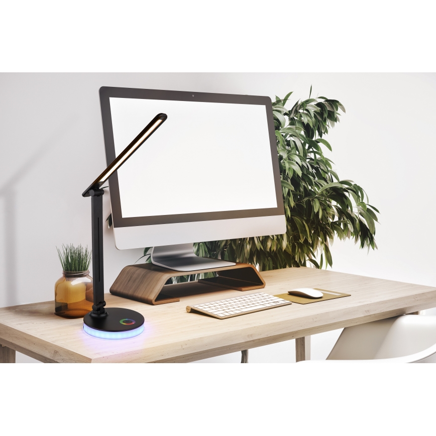 Globo - Lampe de table tactile RGBW à intensité variable LED/5W/230V + LED/2W 2700K/4000K/6500K noir