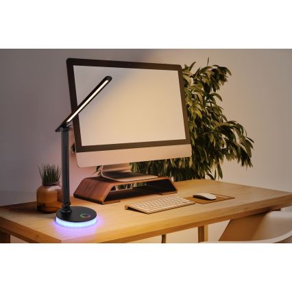 Globo - Lampe de table tactile RGBW à intensité variable LED/5W/230V + LED/2W 2700K/4000K/6500K noir
