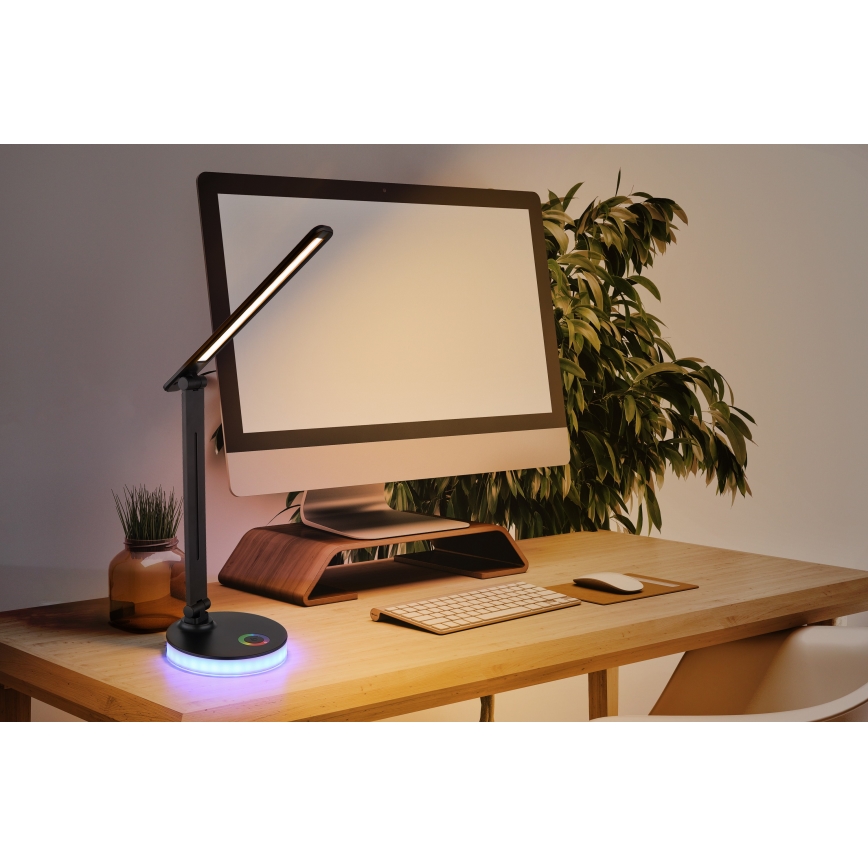 Globo - Lampe de table tactile RGBW à intensité variable LED/5W/230V + LED/2W 2700K/4000K/6500K noir