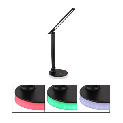 Globo - Lampe de table tactile RGBW à intensité variable LED/5W/230V + LED/2W 2700K/4000K/6500K noir