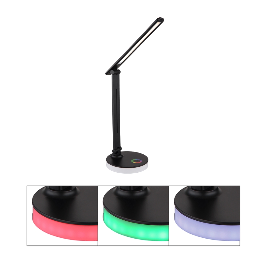 Globo - Lampe de table tactile RGBW à intensité variable LED/5W/230V + LED/2W 2700K/4000K/6500K noir
