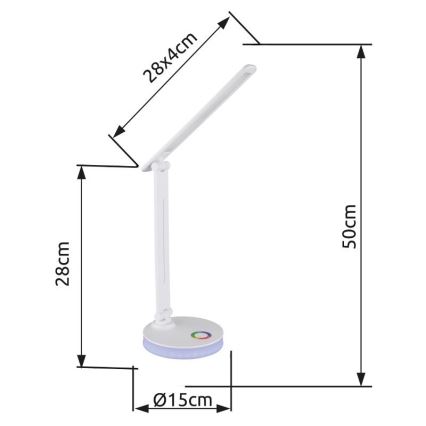 Globo - Lampe de table tactile RGBW à intensité variable LED/5W/230V + LED/2W 2700K/4000K/6500K blanc