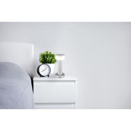 Globo - Lampada da tavolo LED dimmerabile con funzione Touch LED/1W/3,7V 2700K/4000K/6500K 800 mAh USB cromo opaco