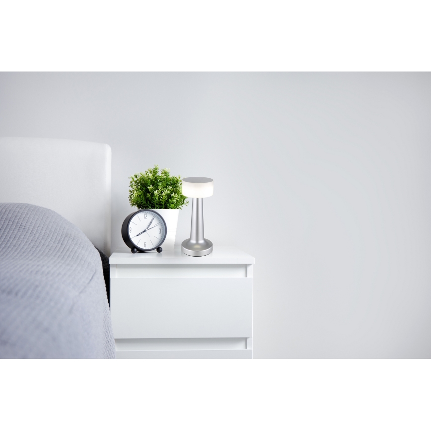 Globo - Lampada da tavolo LED dimmerabile con funzione Touch LED/1W/3,7V 2700K/4000K/6500K 800 mAh USB cromo opaco