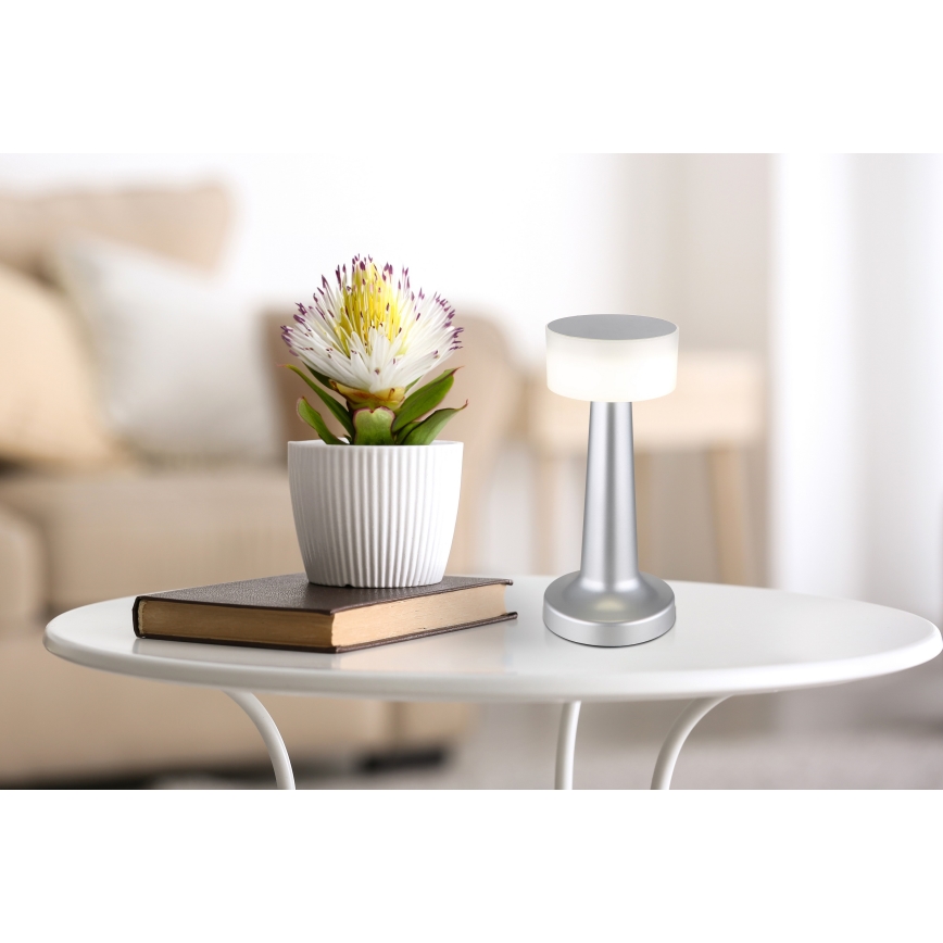 Globo - Lampada da tavolo LED dimmerabile con funzione Touch LED/1W/3,7V 2700K/4000K/6500K 800 mAh USB cromo opaco